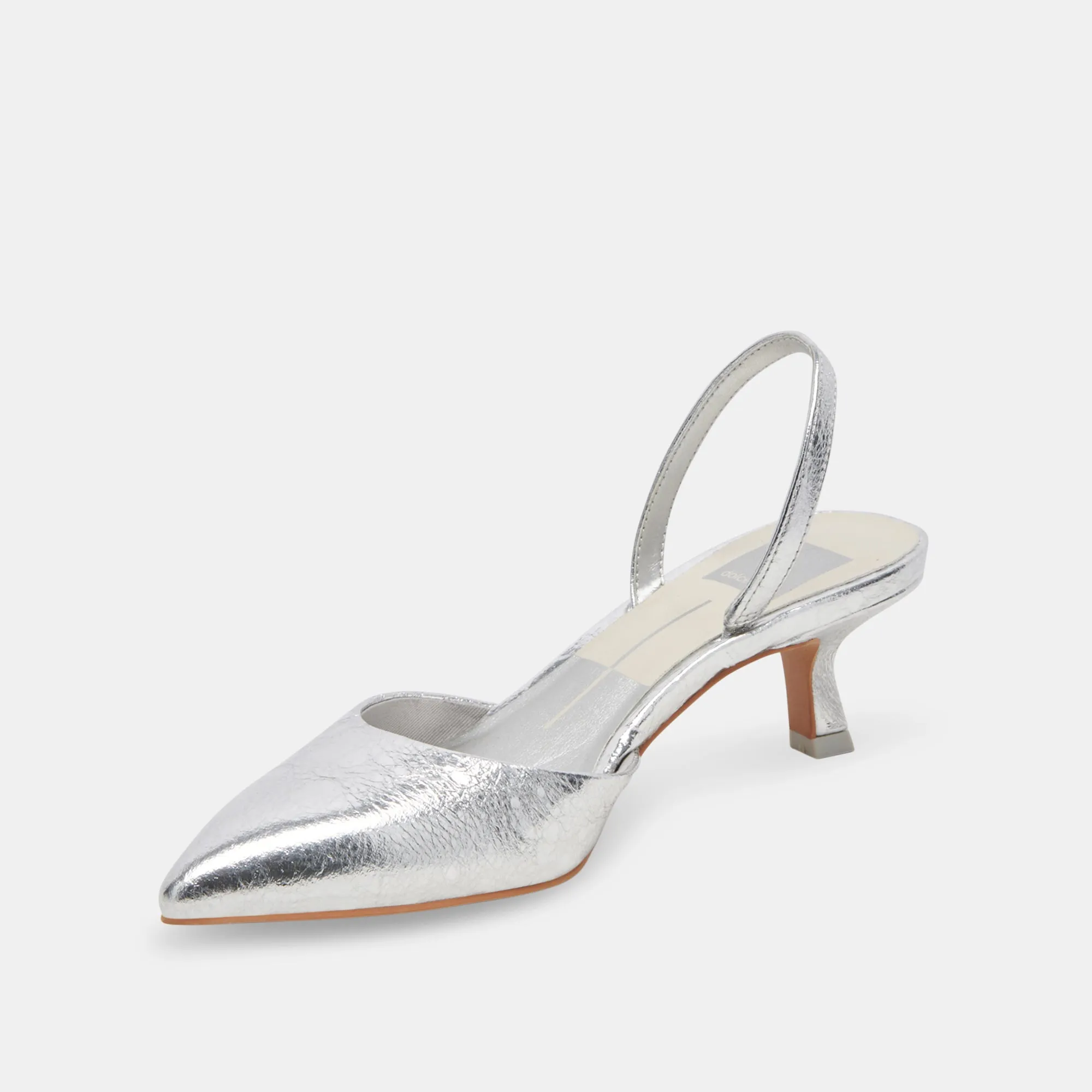 CORSA WIDE HEELS SILVER CRACKLED LEATHER Modern Design