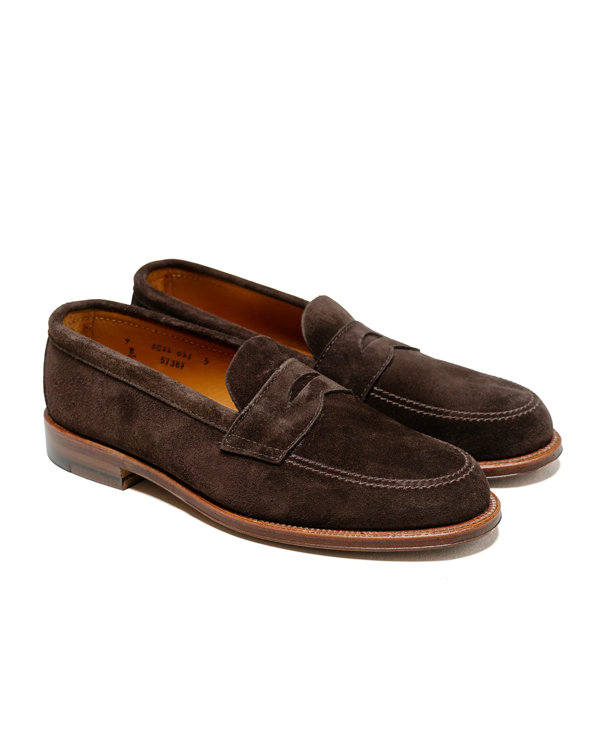 Eco Material Alden Penny Loafer Dark Brown Suede 5738F