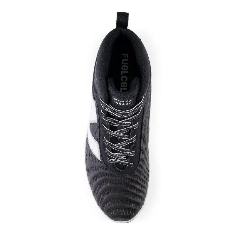 Quick-Dry Comfort collar New Balance Men's FuelCell 4040 V7 Mid-Molded Baseball Cleats - Black / Optic White - PM4040K7