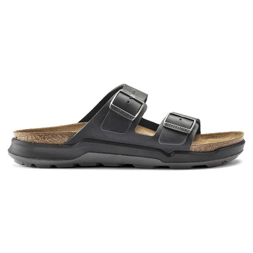 Birkenstock Men's Arizona Rugged Cross Town Black Oiled Leather Air Friendly Perfect for Travel
