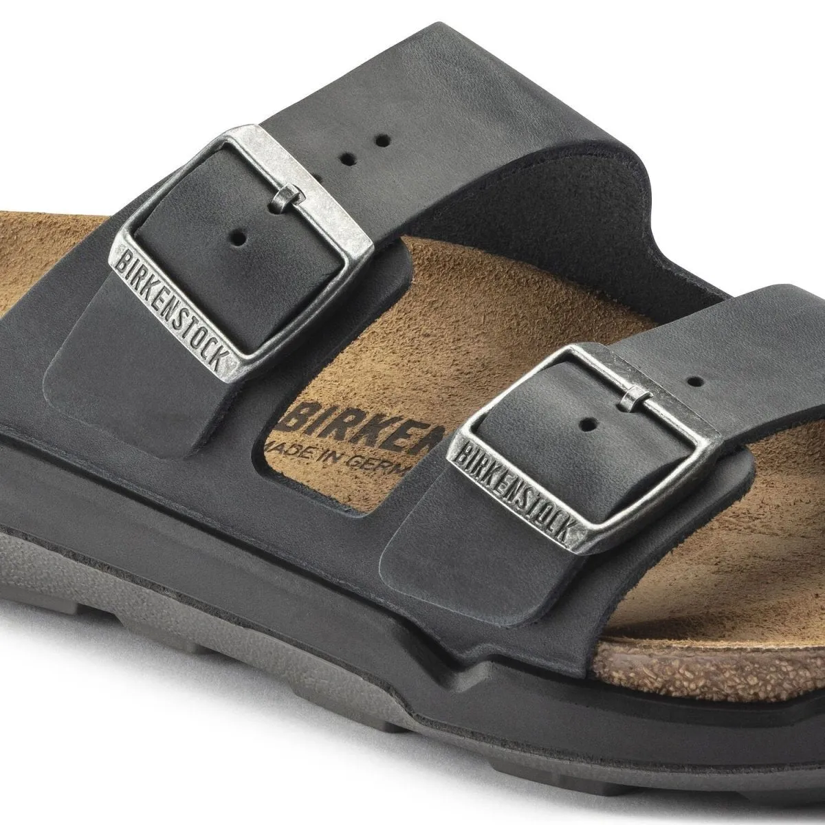 Birkenstock Men's Arizona Rugged Cross Town Black Oiled Leather Yellow Warm