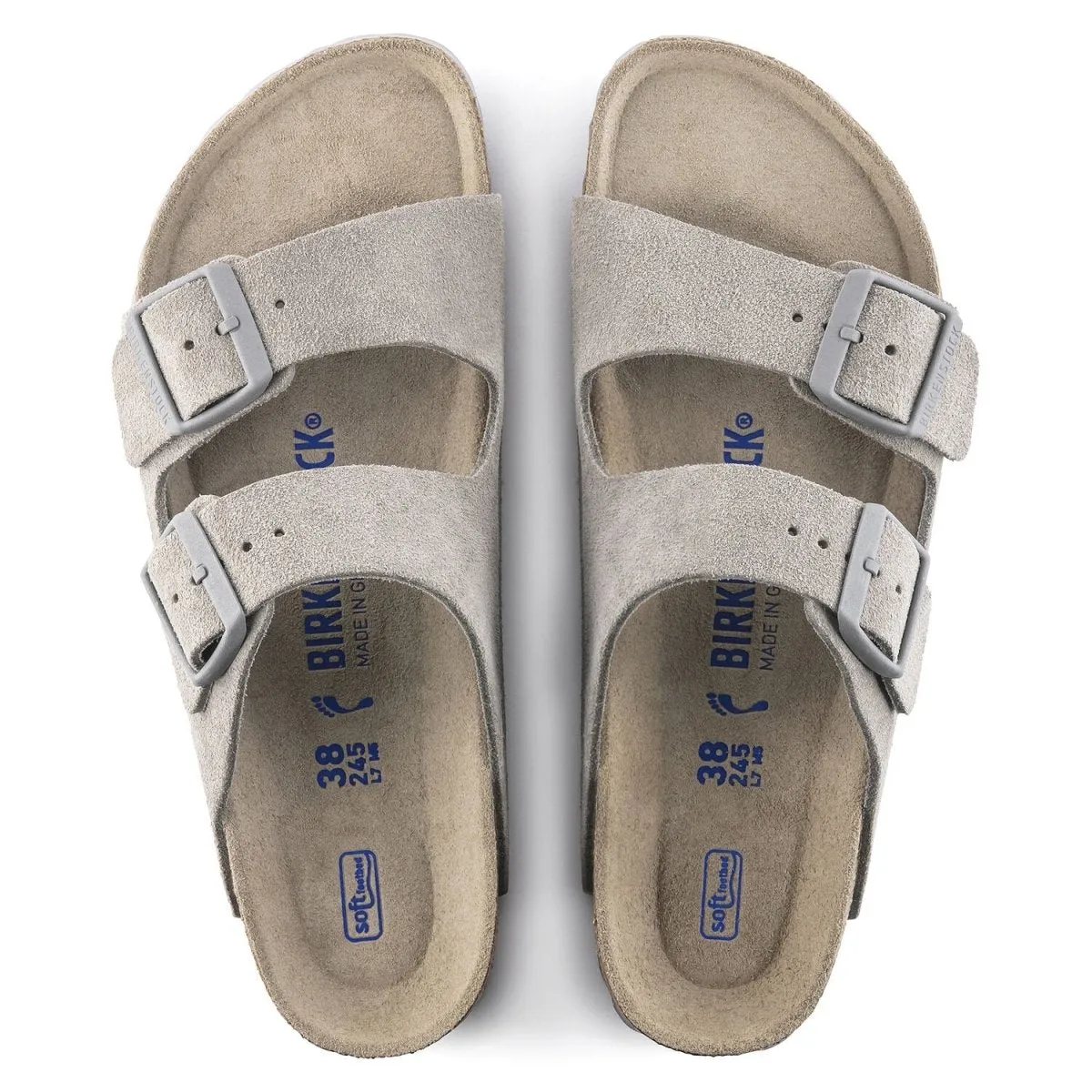 Beach Mode Birkenstock Men's Arizona Soft Footbed Stone Suede