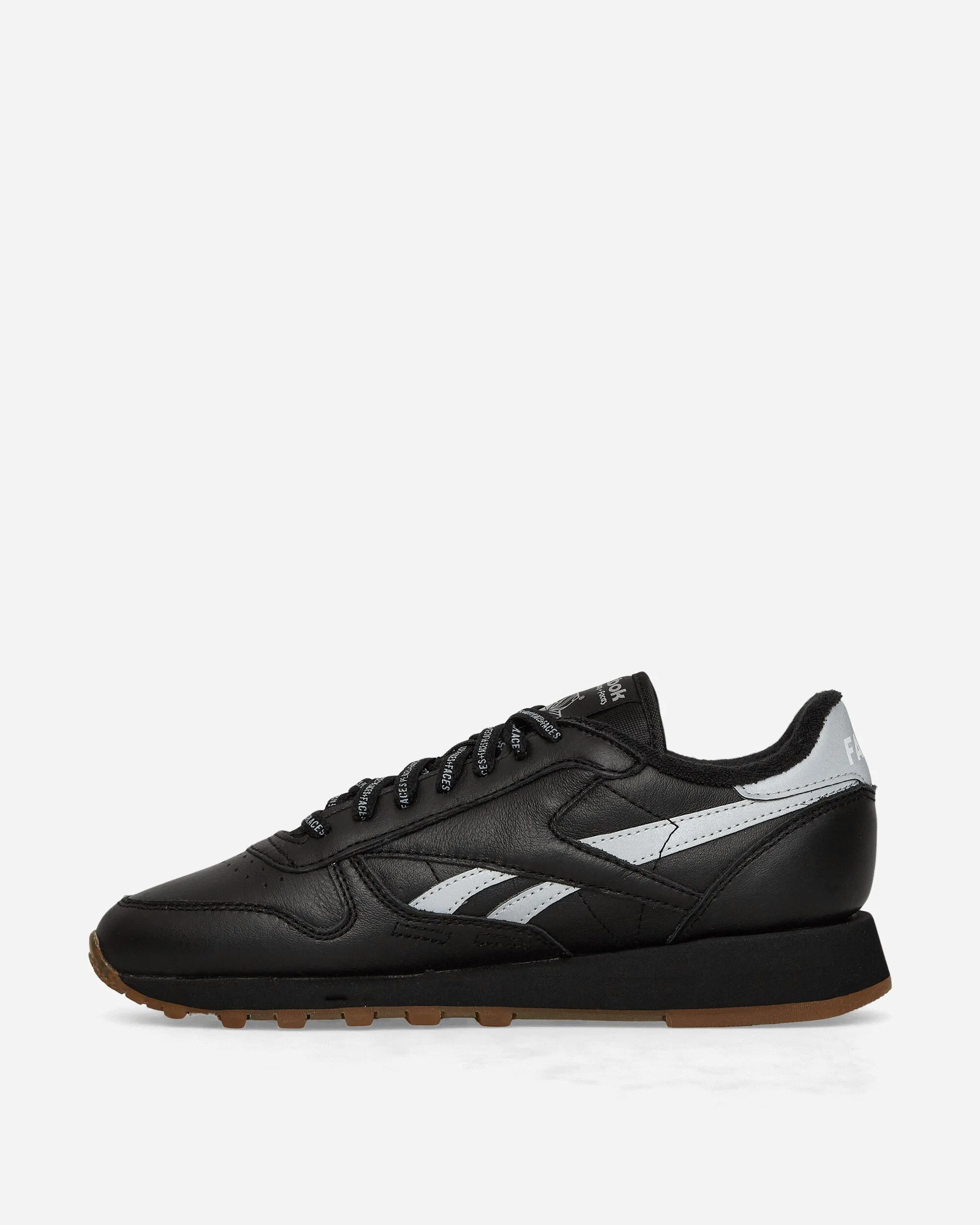 PLACES FACES Classic Leather Sneakers Black / Silver Minimal Pressure Kick Off