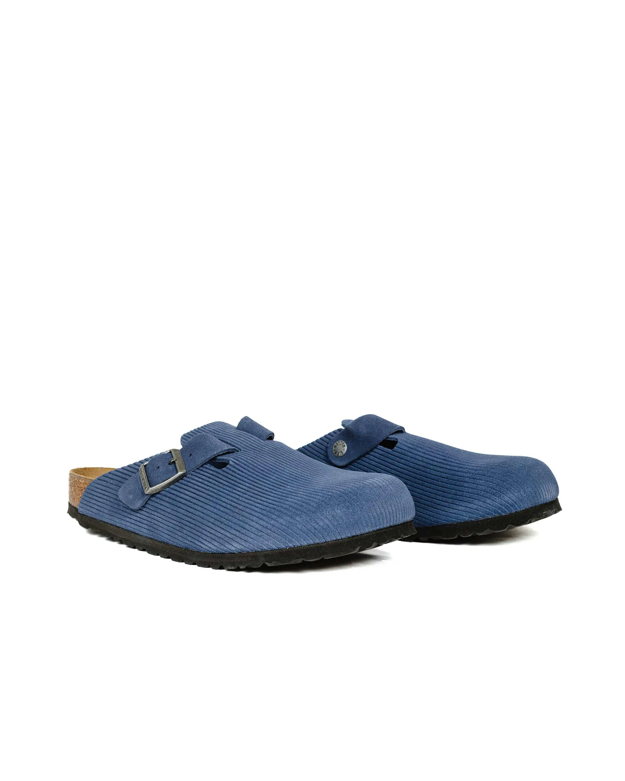 Birkenstock Boston Indigo Blue Suede Corduroy Uni Life Pull Tab