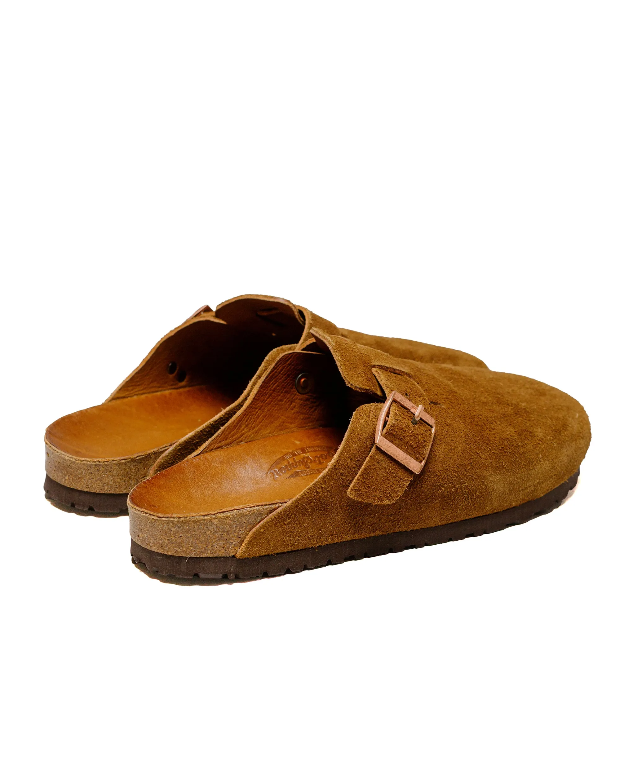 Light   weight   design The Real McCoy's MA23012 Leather Foot-Support Clogs Raw Sienna