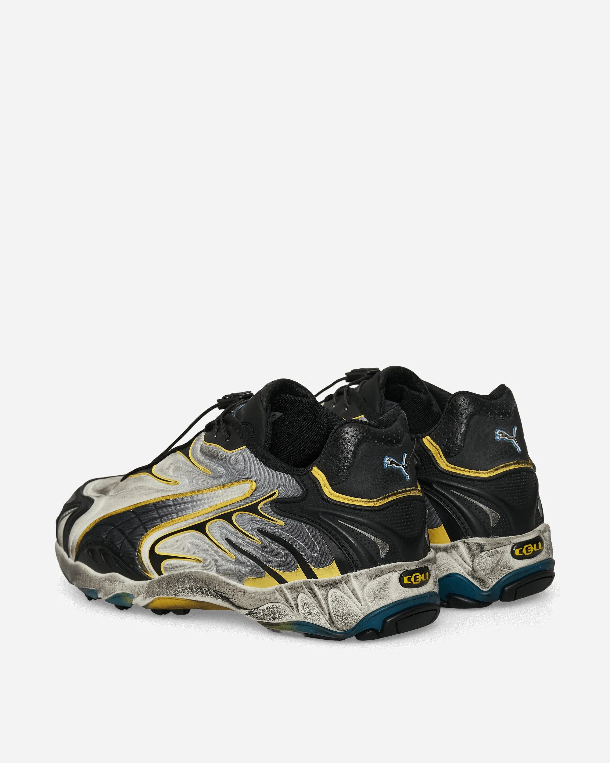 Soft Footwear A$AP Rocky Inhale Distressed Neoprene Sneakers Warm White / Puma Black / Yellow