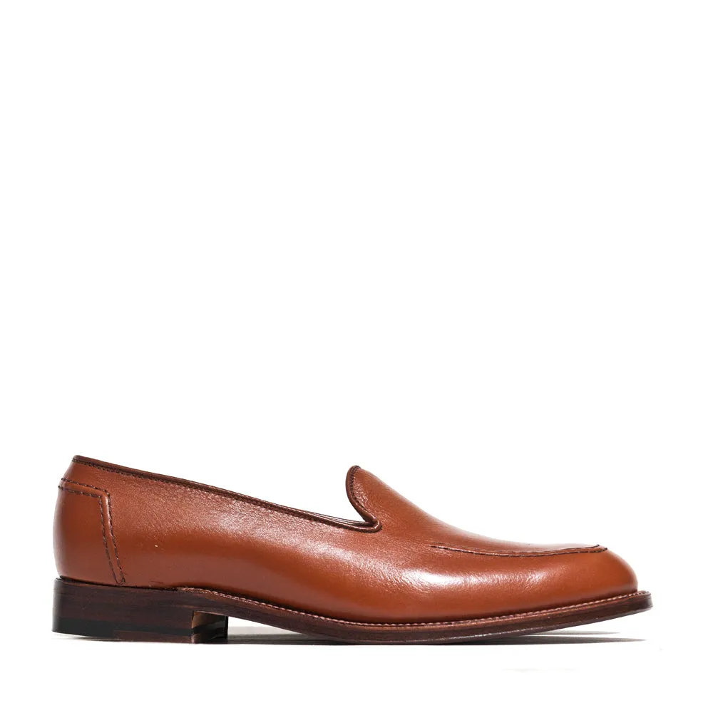 Alden Cognac Lady Calf Slip On With Mocc Stitch Cushion Touch Flower Jog