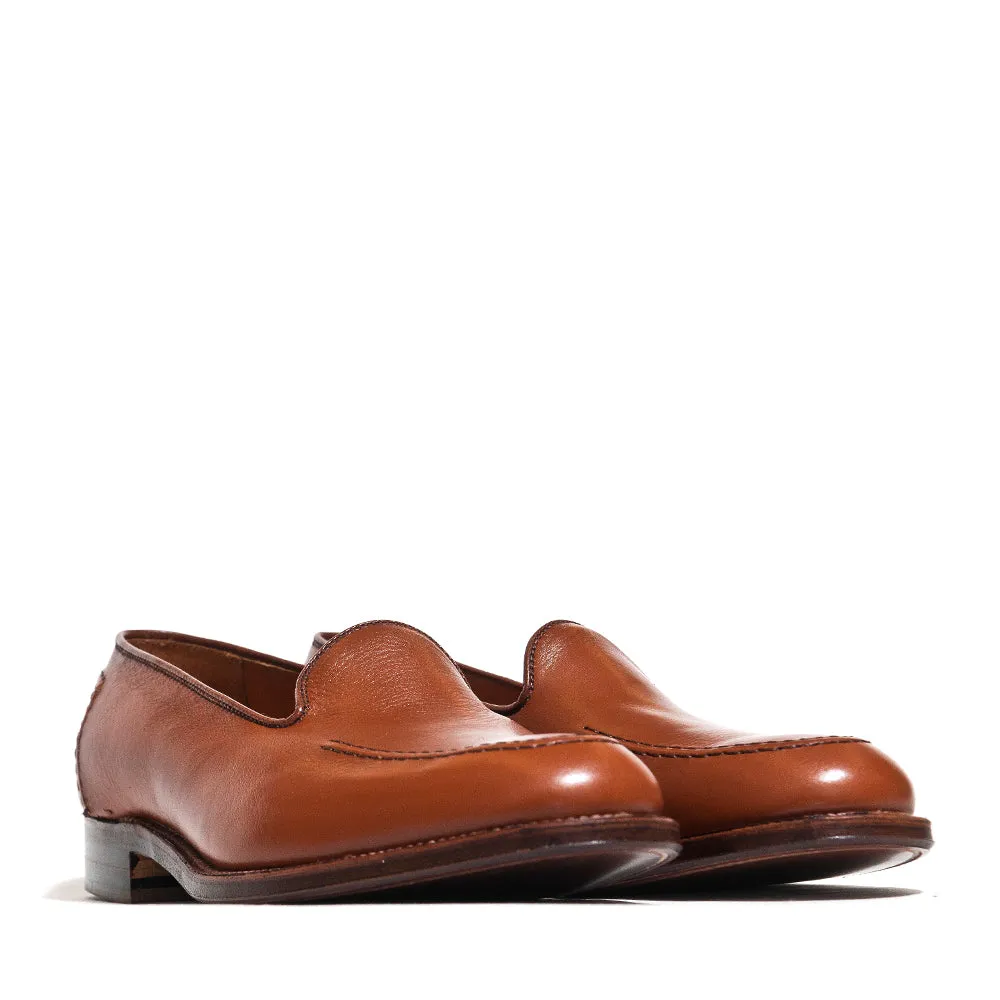 Crisp Finish Short Step Alden Cognac Lady Calf Slip On With Mocc Stitch