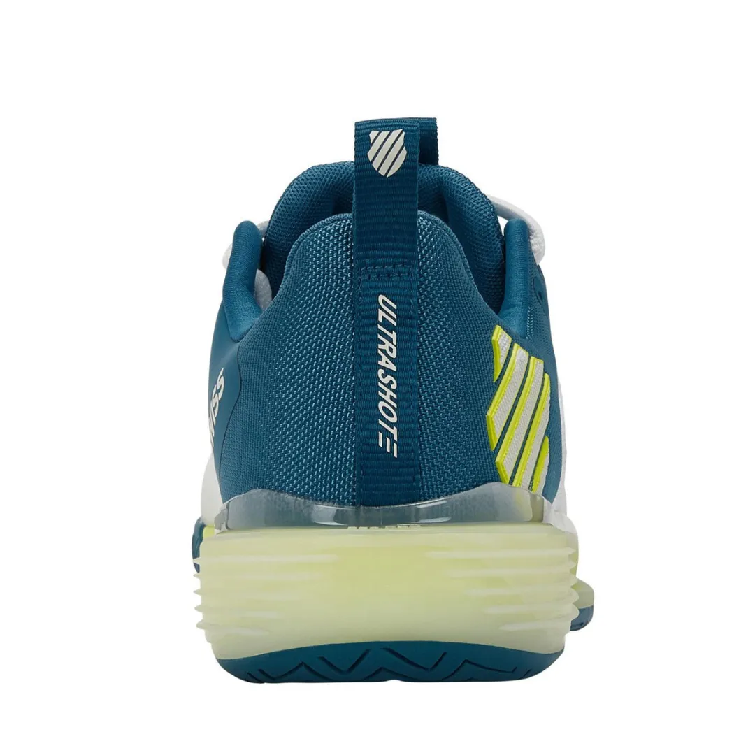 Flexible K Swiss Ultrashot 3 AC Men Tennis Shoes - White/Celestial/Primrose