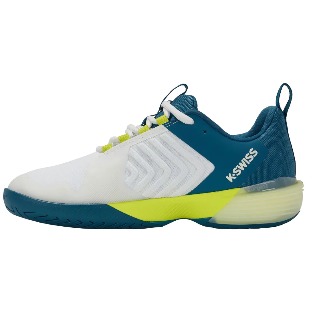 High Intensity K Swiss Ultrashot 3 AC Men Tennis Shoes - White/Celestial/Primrose