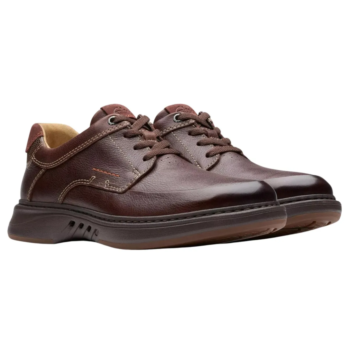 Clarks Men's Un Briley Lace Mahogany Leather Fashion Comfort Urban Run