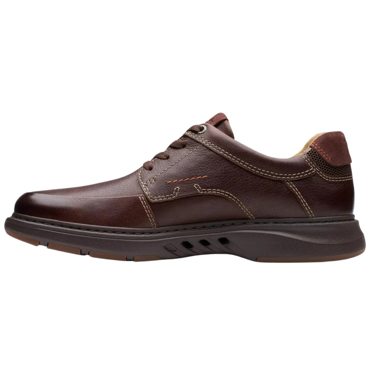 Clarks Men's Un Briley Lace Mahogany Leather Style Neutral Plain Step