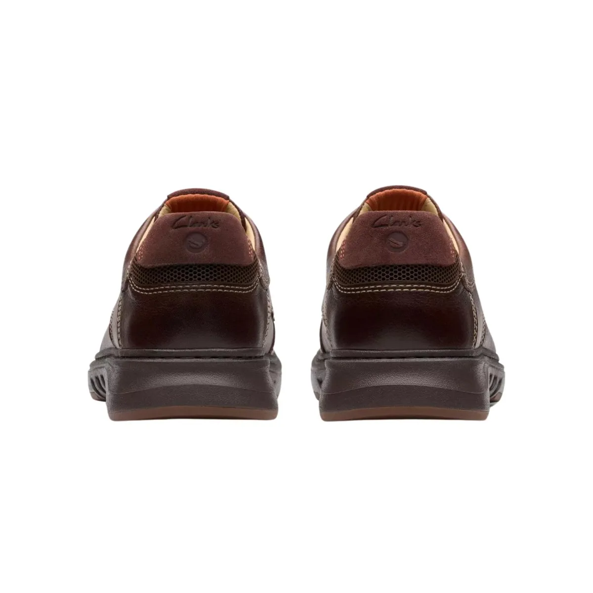 Clarks Men's Un Briley Lace Mahogany Leather Reinforced heel Relax Style