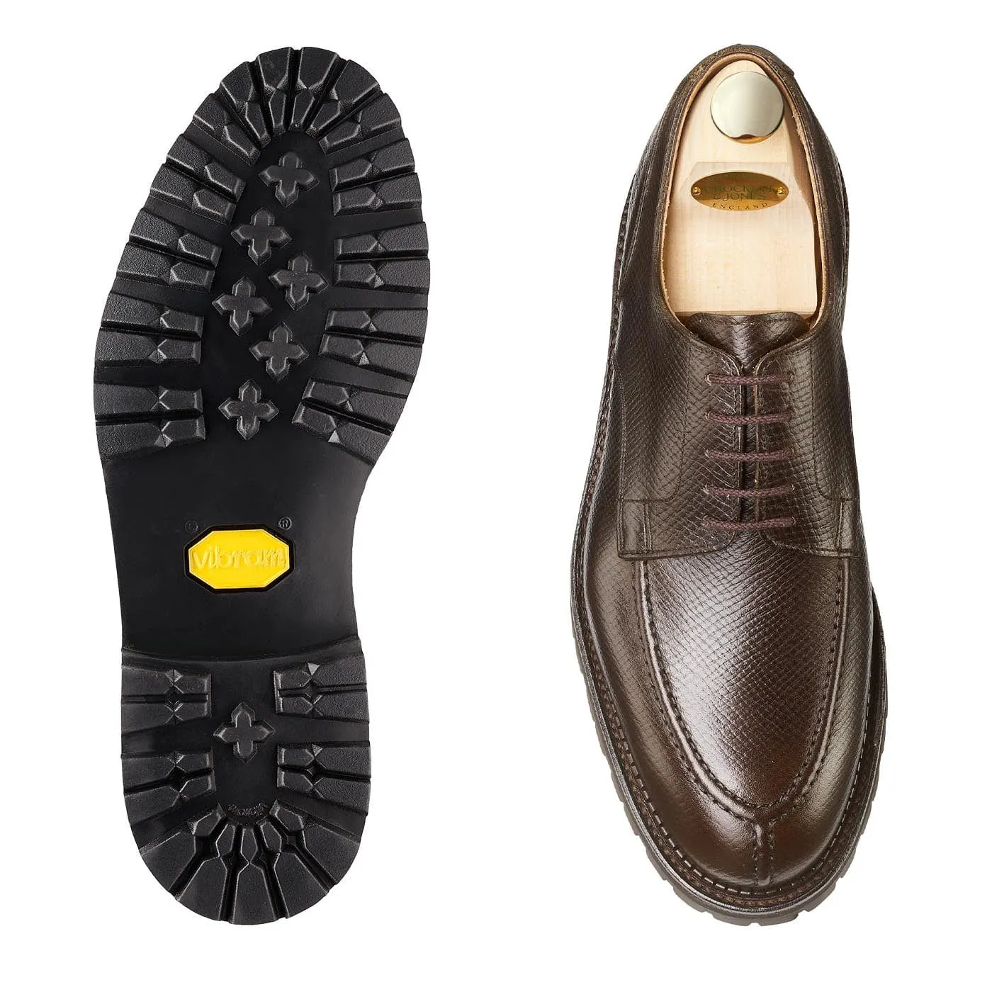 Simple Choice Formal Footwear Denver Dark Brown Hatch Grain