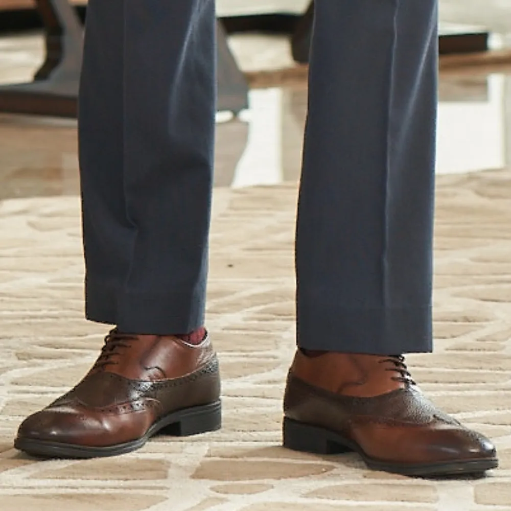 Travel Ready Shoes Healers Formal Brown Lacing Brogue Shoes For Men AV-20 By Liberty