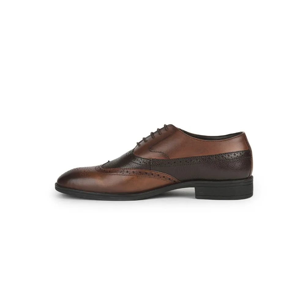 Healers Formal Brown Lacing Brogue Shoes For Men AV-20 By Liberty Comfort Look Shoes