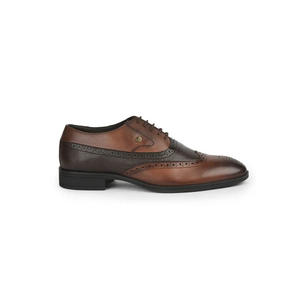 Healers Formal Brown Lacing Brogue Shoes For Men AV-20 By Liberty Premium Durability