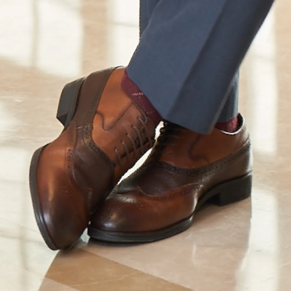 Chic Step Look Comfortable Heel Healers Formal Brown Lacing Brogue Shoes For Men AV-20 By Liberty