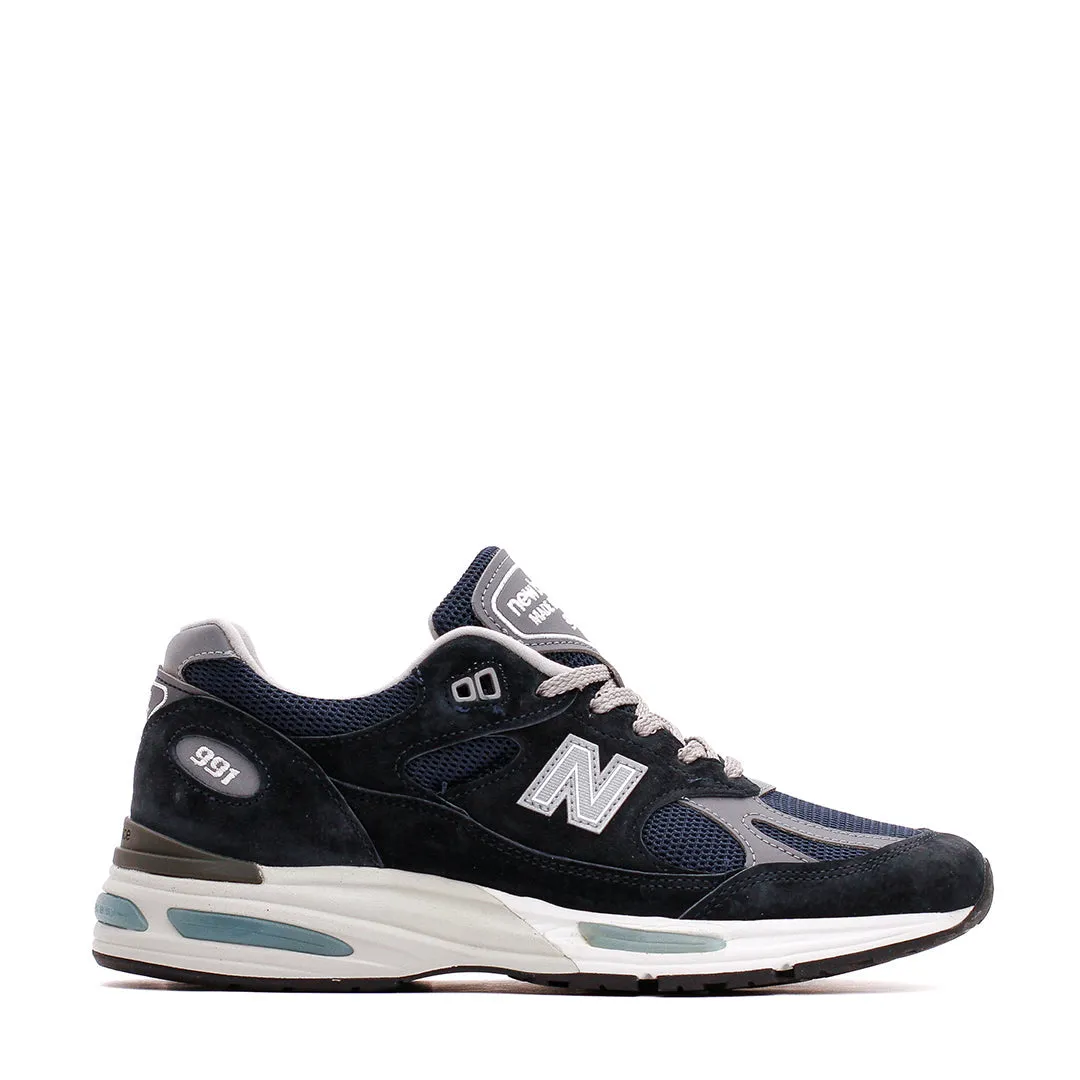 running in a fixed bridge area shoes cushioned - midsole shoes New Balance Unisex 991v2 Dark Navy Made In UK U991NV2