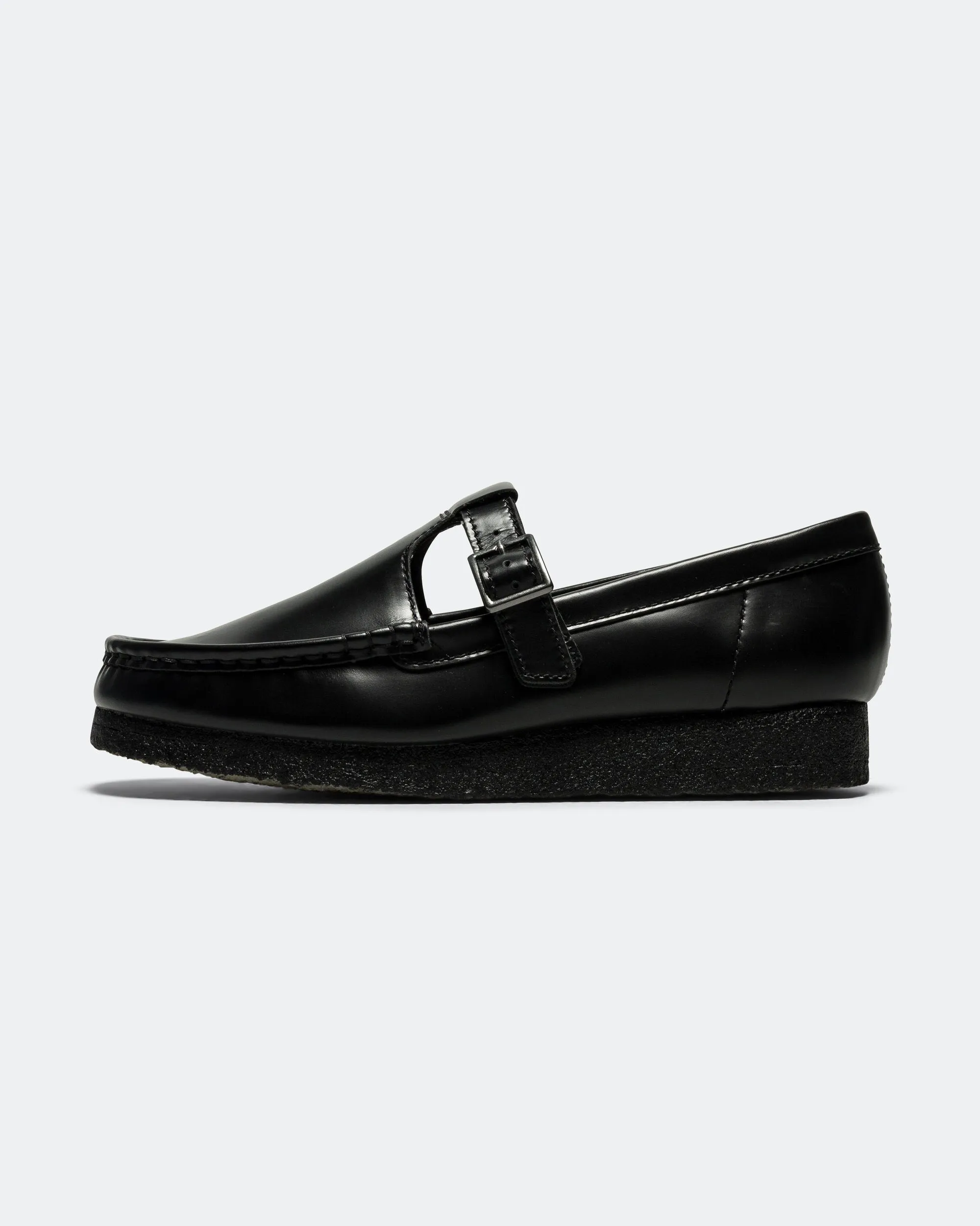Road Tested Hyper Compression Womens Wallabee T Bar - Black Leather