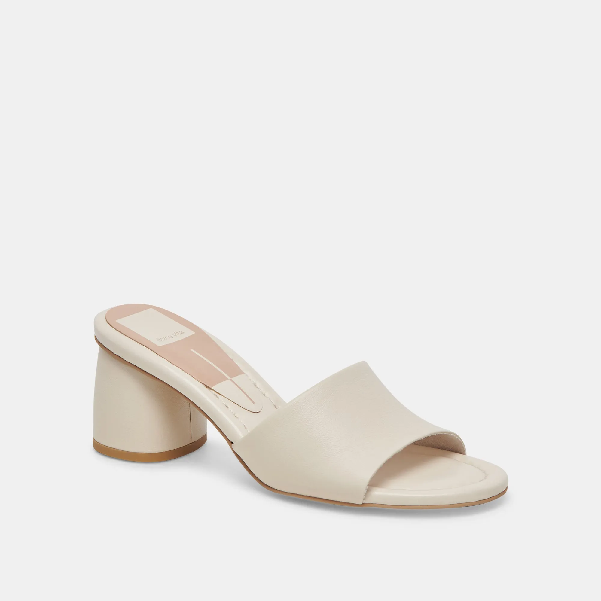 Smart Footwear MINNY DRESS WIDE HEELS IVORY LEATHER