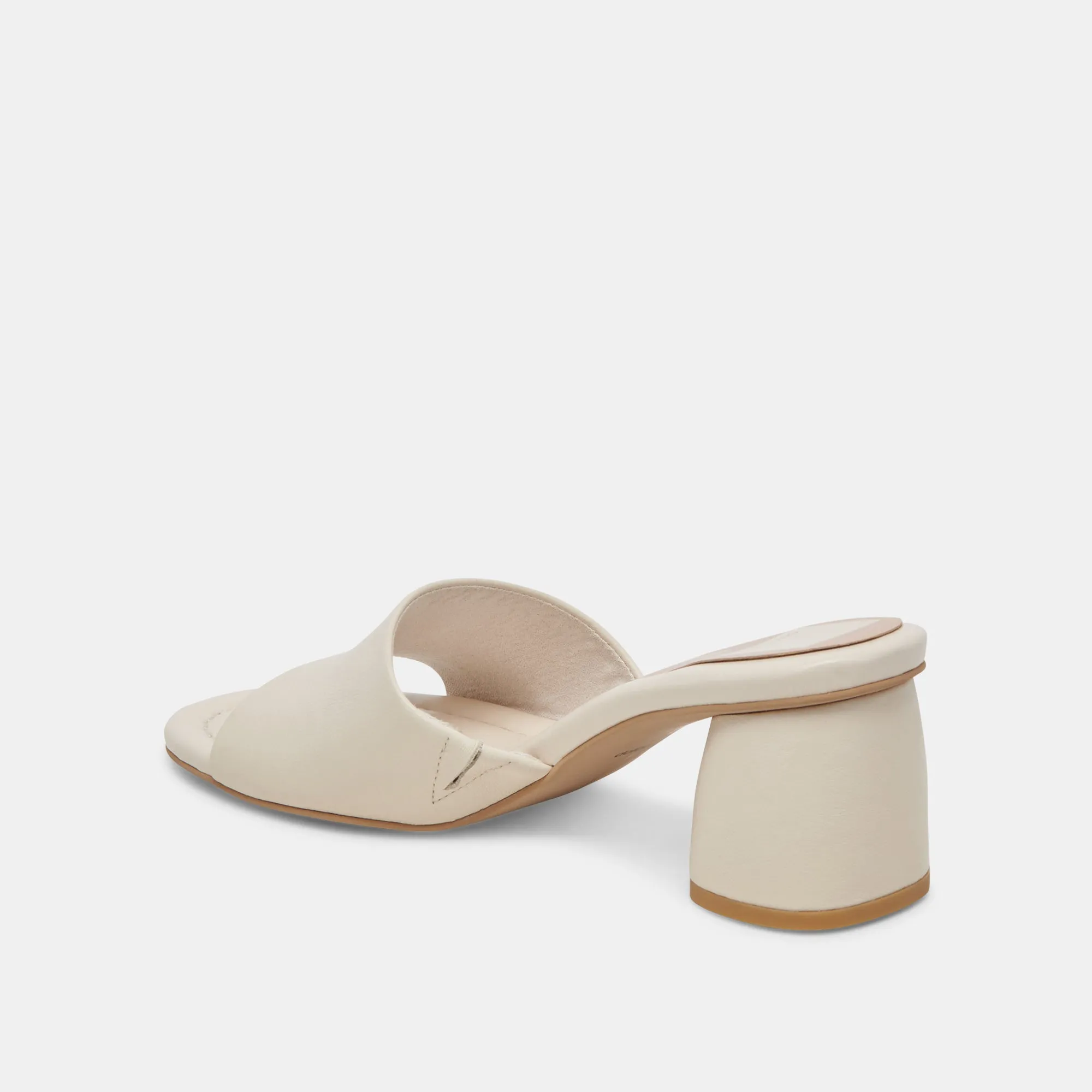 MINNY DRESS WIDE HEELS IVORY LEATHER Holiday Sandals Ankle Strap