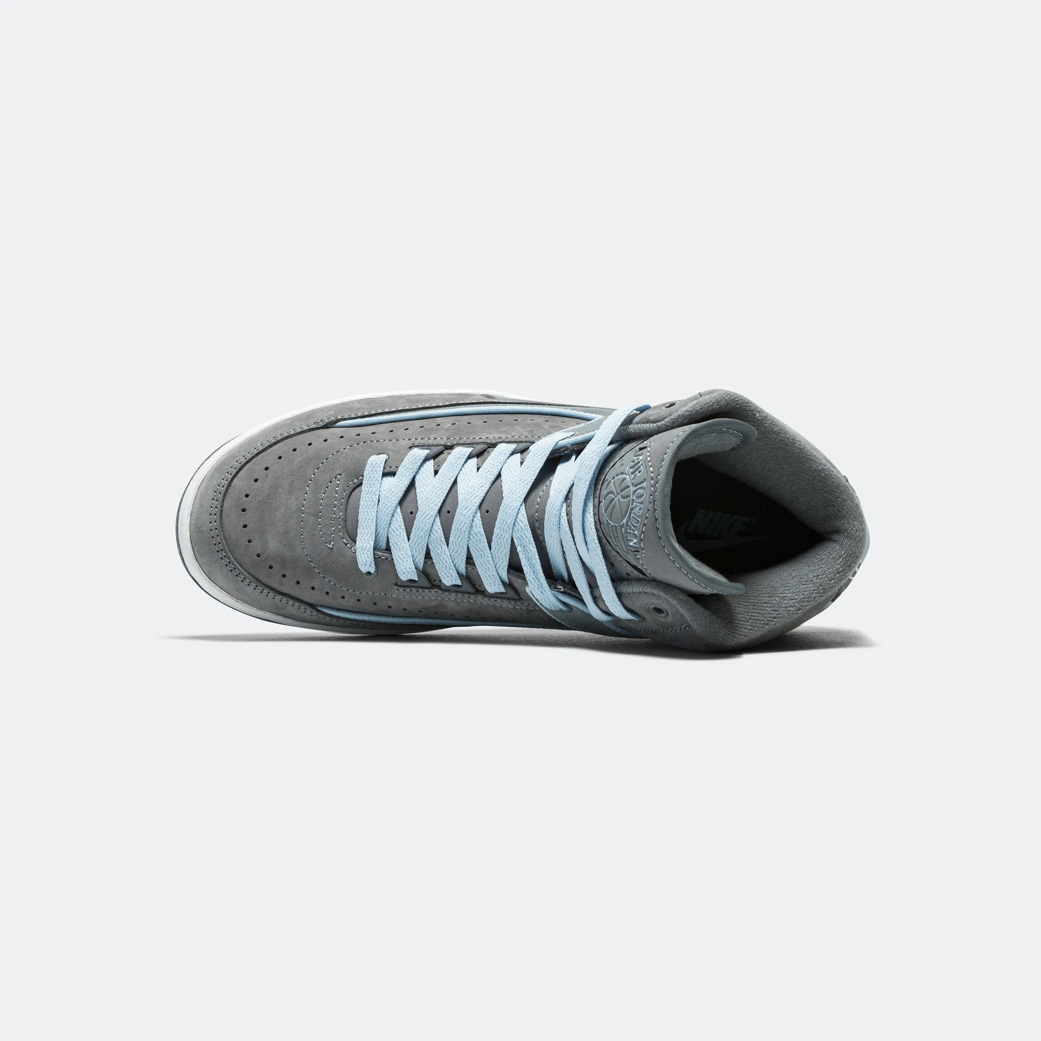 Womens Air Jordan 2 Retro - Cool Grey/Ice Blue-White Vibration Dampening Tech Weight Free