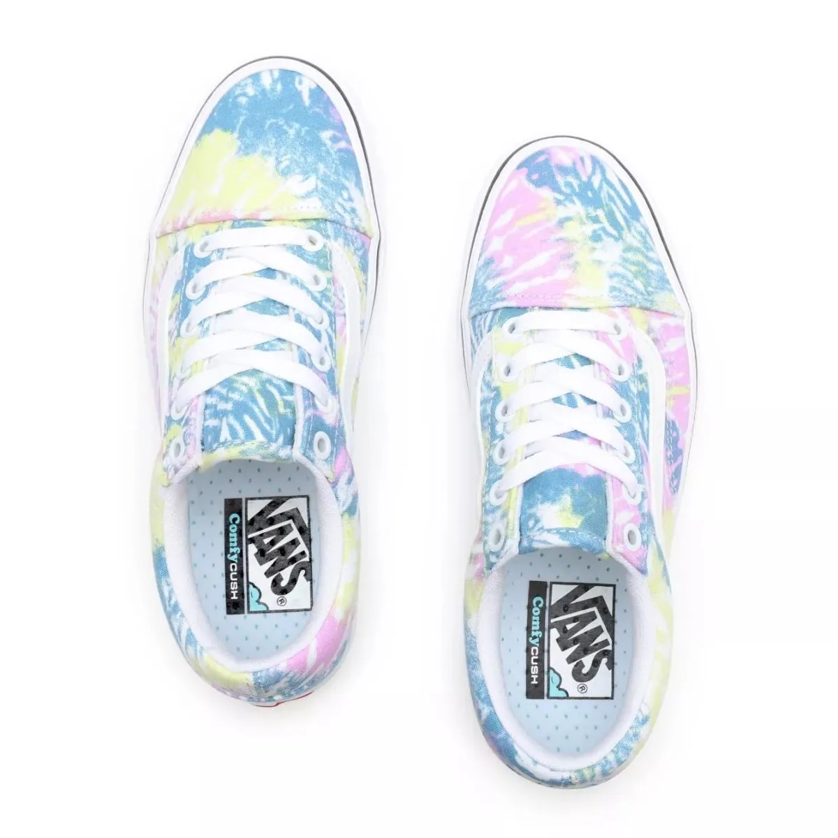Teen Trend Vans Unisex Comfy Cush Old Skool Tie Dye Orchid/True White