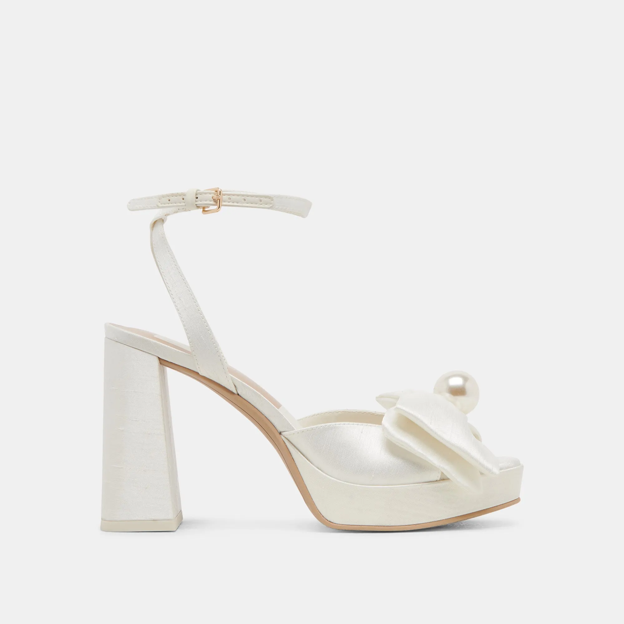PATTON HEELS IVORY SATIN Boho Chic Heels