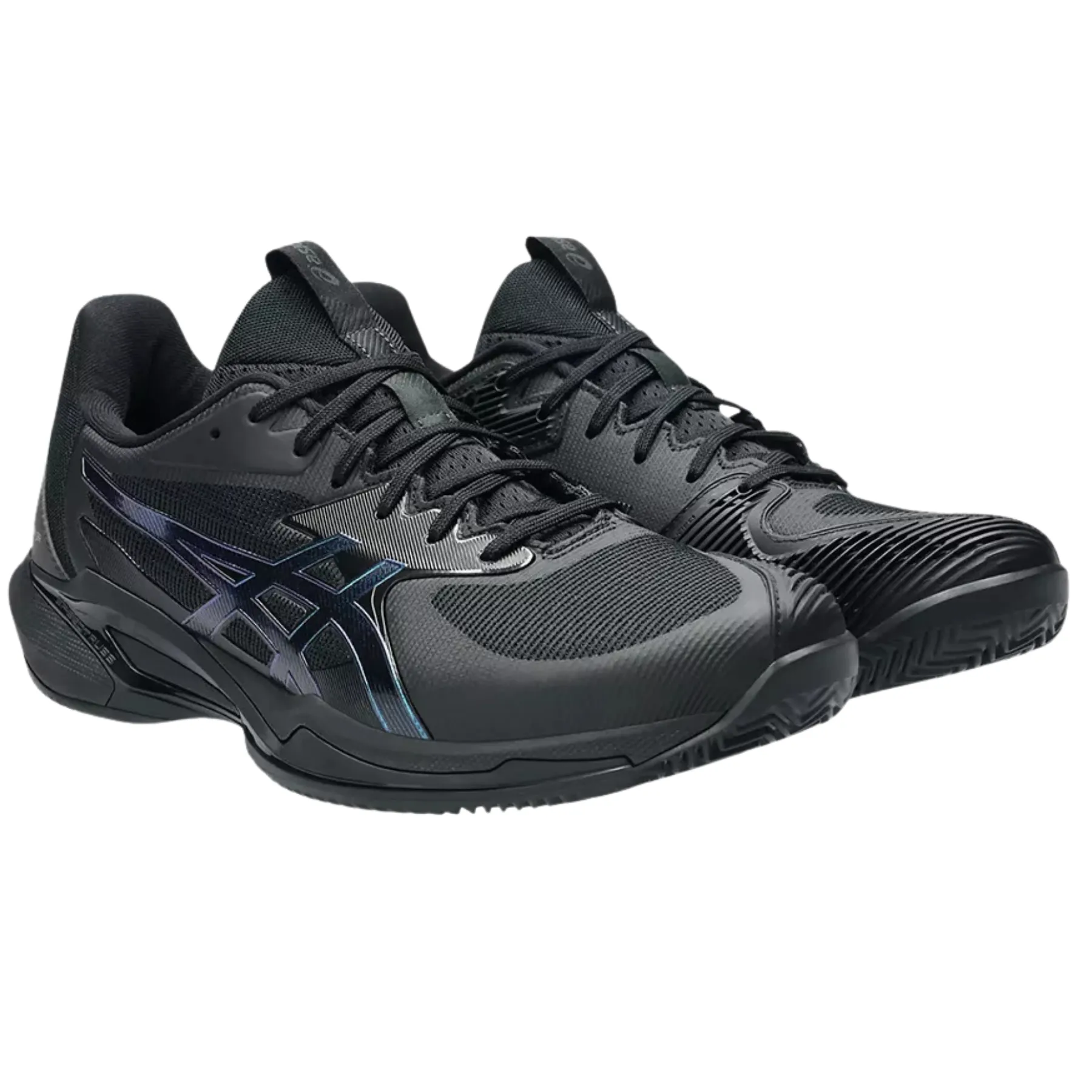 Asics Solution Speed FF 3 Clay Night Energy Herringbone Mens Tennis Shoes ?C Black/Prism Blue Ventilated Sides
