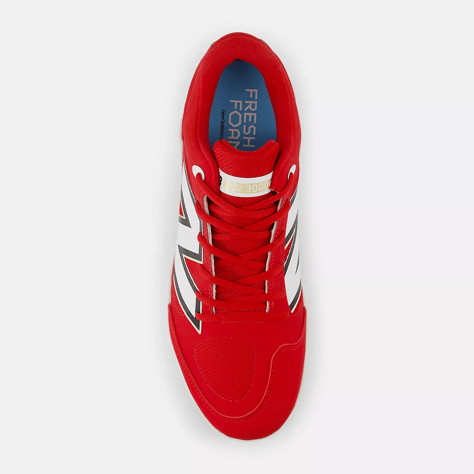 New Balance Men's Fresh Foam X 3000 v7 Metal Baseball Cleats - Red - L3000TR7 Lace-Up Style Rough Path