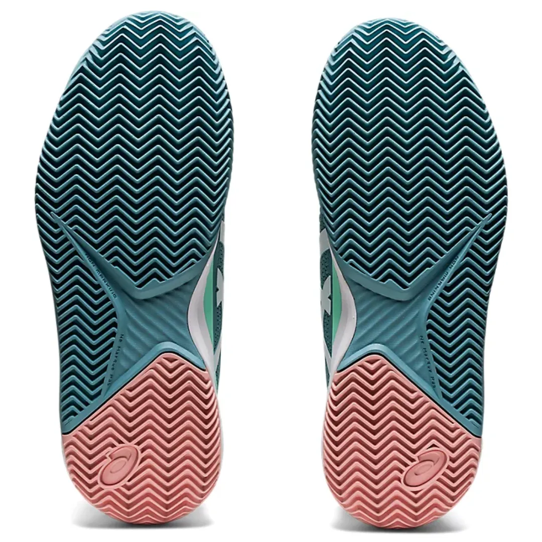 Stylish Asics Womens Gel Resolution 8 Smoke Blue/White Clay Tennis Shoes