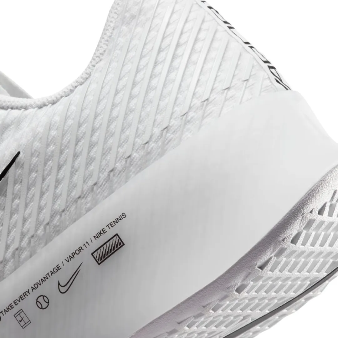 Nike Court Air Zoom Vapor 11 Men's Hard Court Tennis Shoes -  White/Black-Summit White Comfort Fit