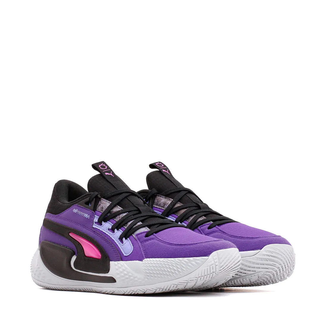 Easy Clean Comfortable Shoes Puma Basketball Men Court Rider Chaos Final Fantasy Black Violet 378418-01