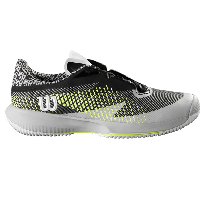Soft Interior Urban Fit Wilson Kaos Swift 1.5 Mens Tennis Shoes - Pearl Blue / Black / Safety Yellow