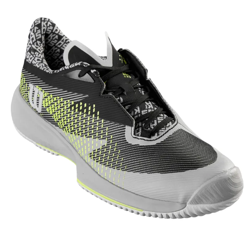 Gym goers Shock absorption Wilson Kaos Swift 1.5 Mens Tennis Shoes - Pearl Blue / Black / Safety Yellow