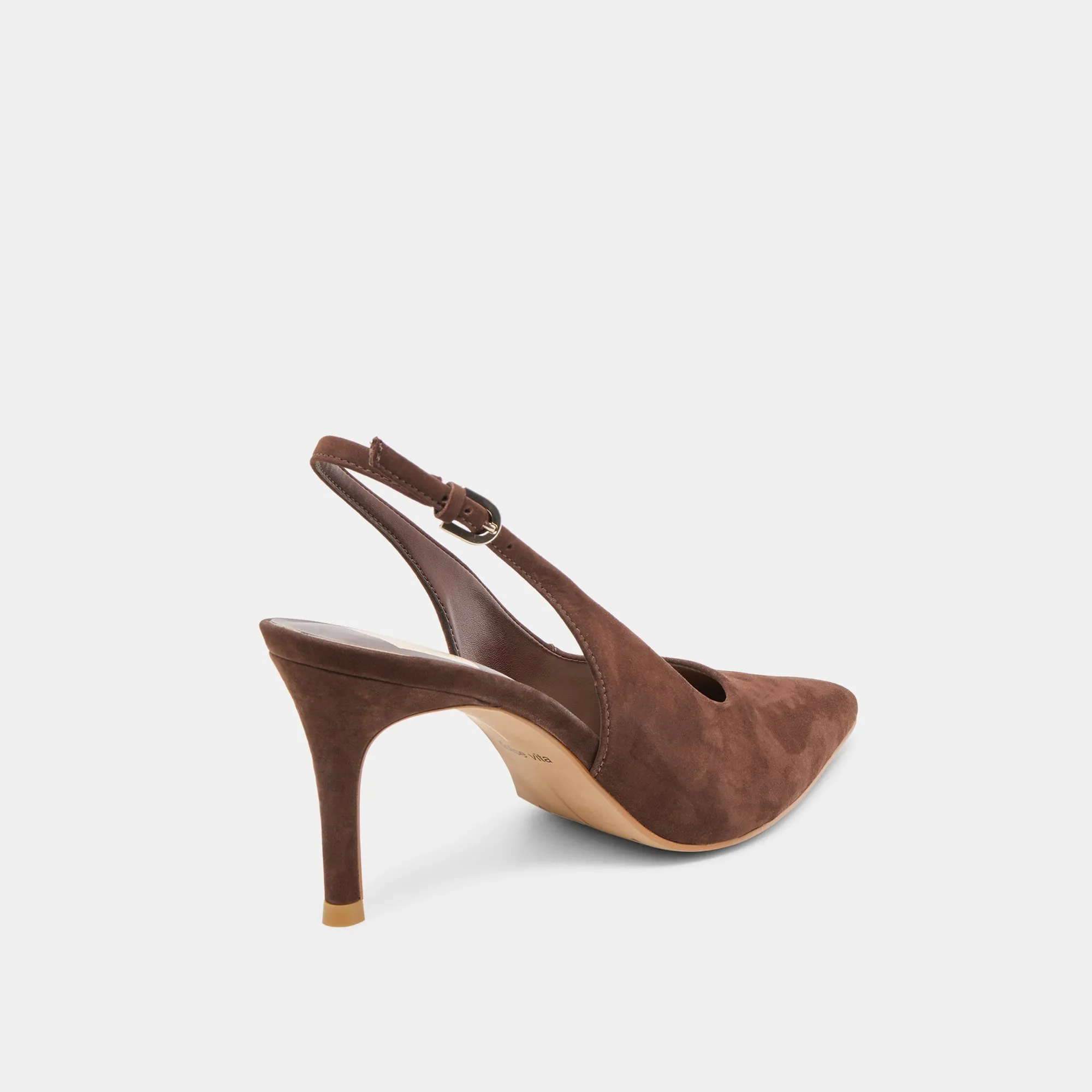 Breathable Upper Classy High Heels ELASI HEELS DK BROWN NUBUCK