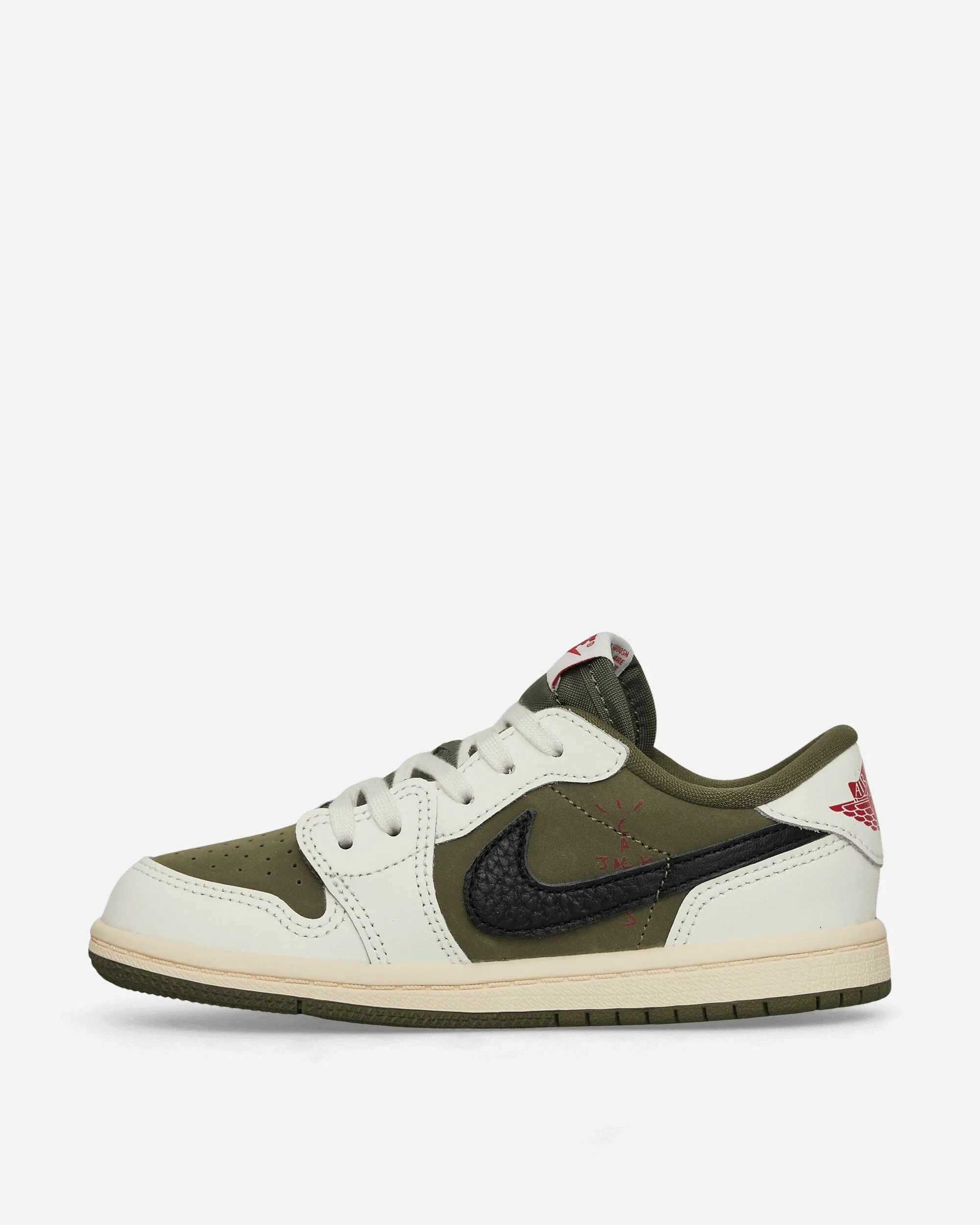 Comfort   insole River Jog Travis Scott Air Jordan 1 Low (TD) Sneakers Medium Olive