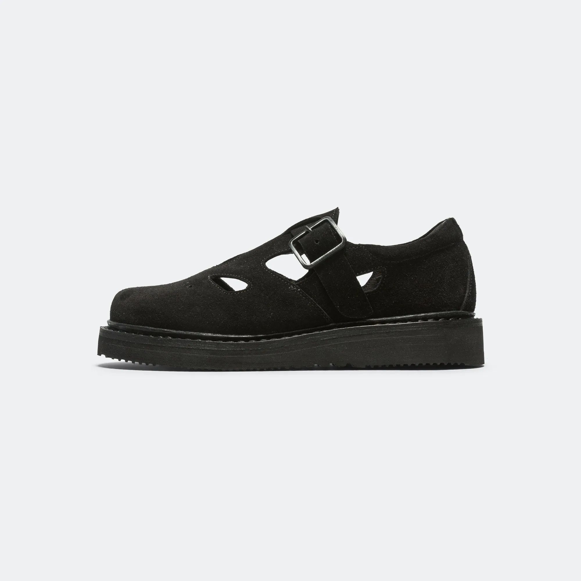Sock Like Collar Compression Midsoles Strapped Oxford - Black Leather