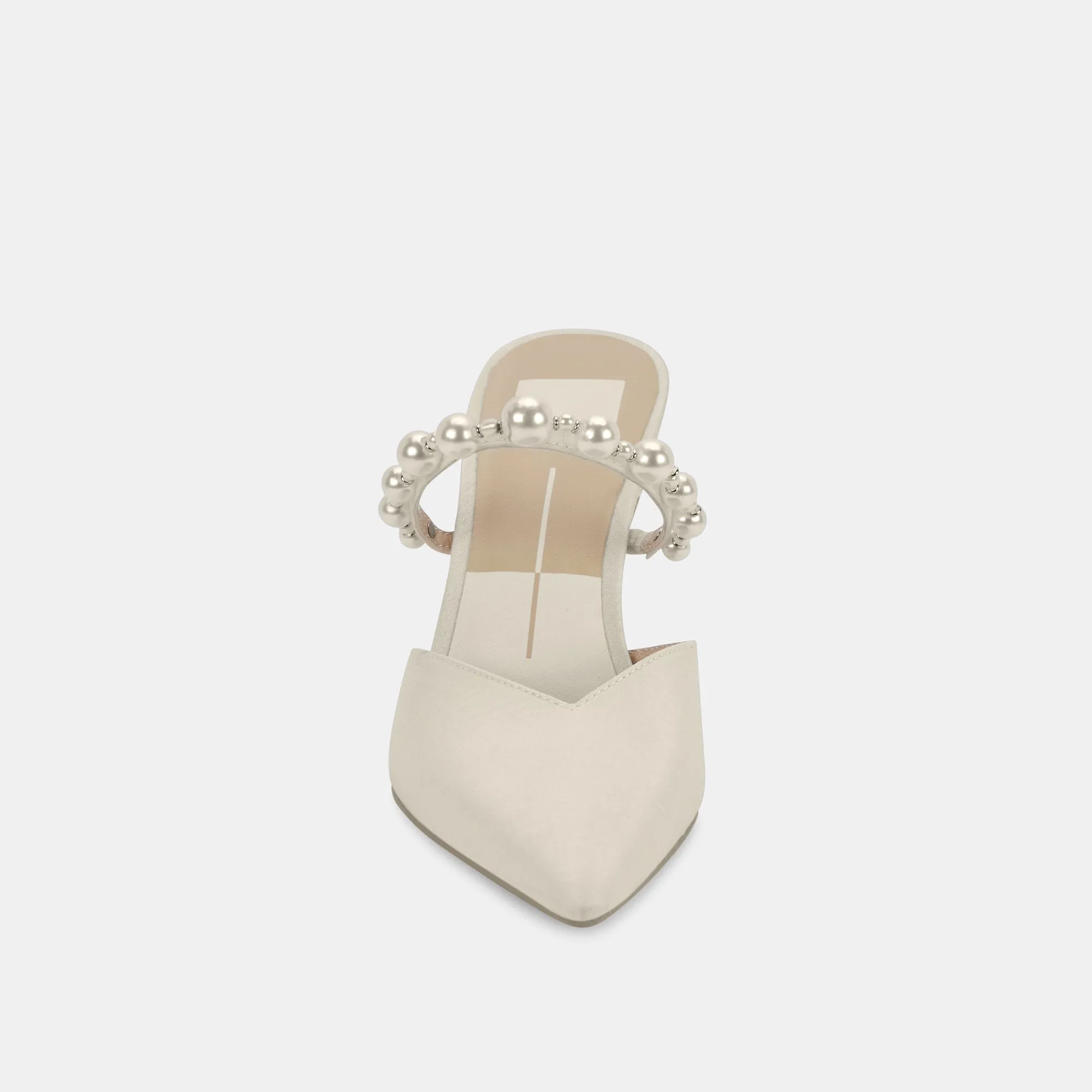 KANIKA PEARL WIDE HEELS VANILLA PEARLS perforated