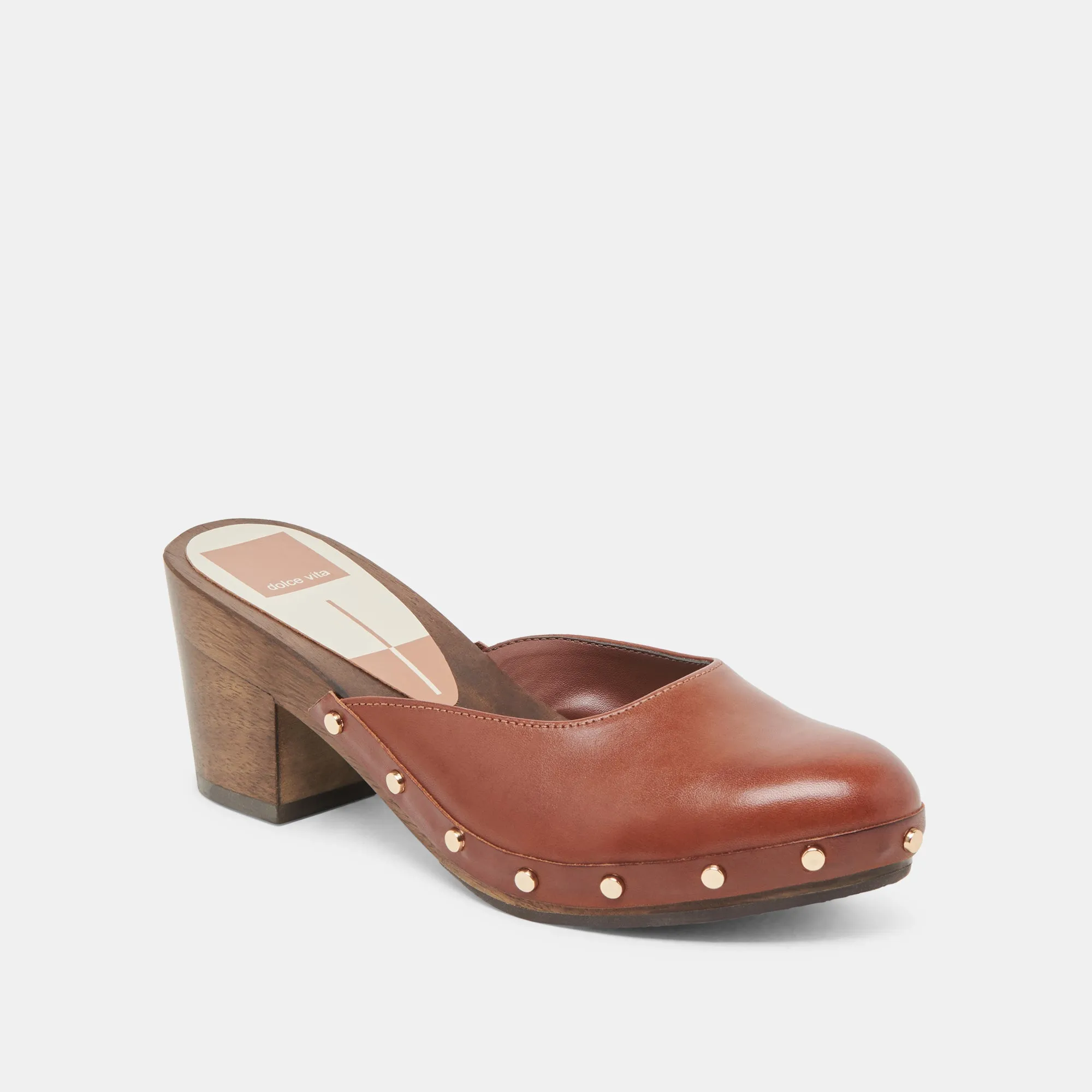Low Heel Black Tie Event Heels CAMYN HEELS BROWN LEATHER