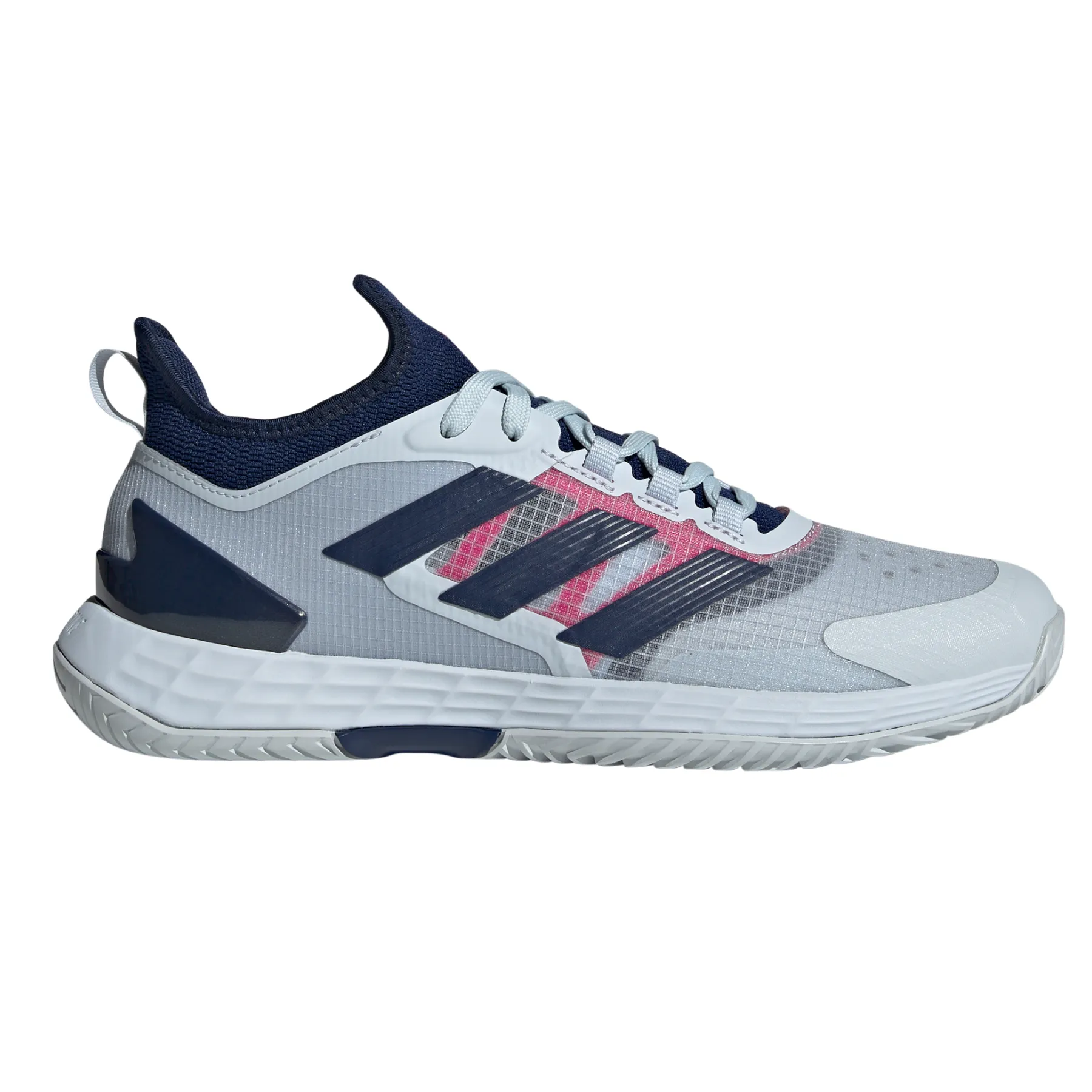 Adidas Adizero Ubersonic 4.1 Men Tennis Shoes - Halo Blue/Dark Blue/Team Shock Pink Lace Up