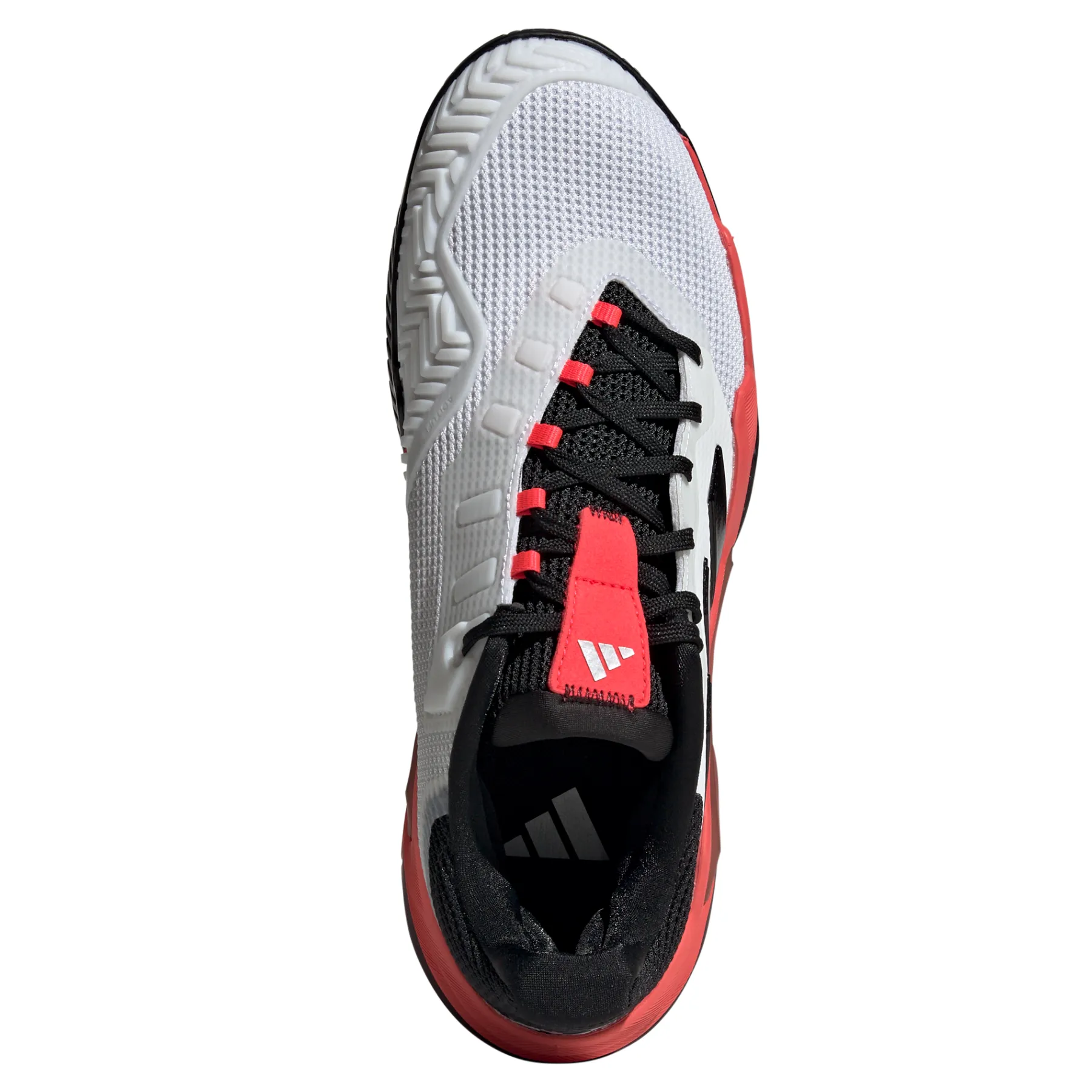 Seamless construction Adidas Barricade 13 Mens Tennis Shoes - Cloud White/Core Black/Lucid Red