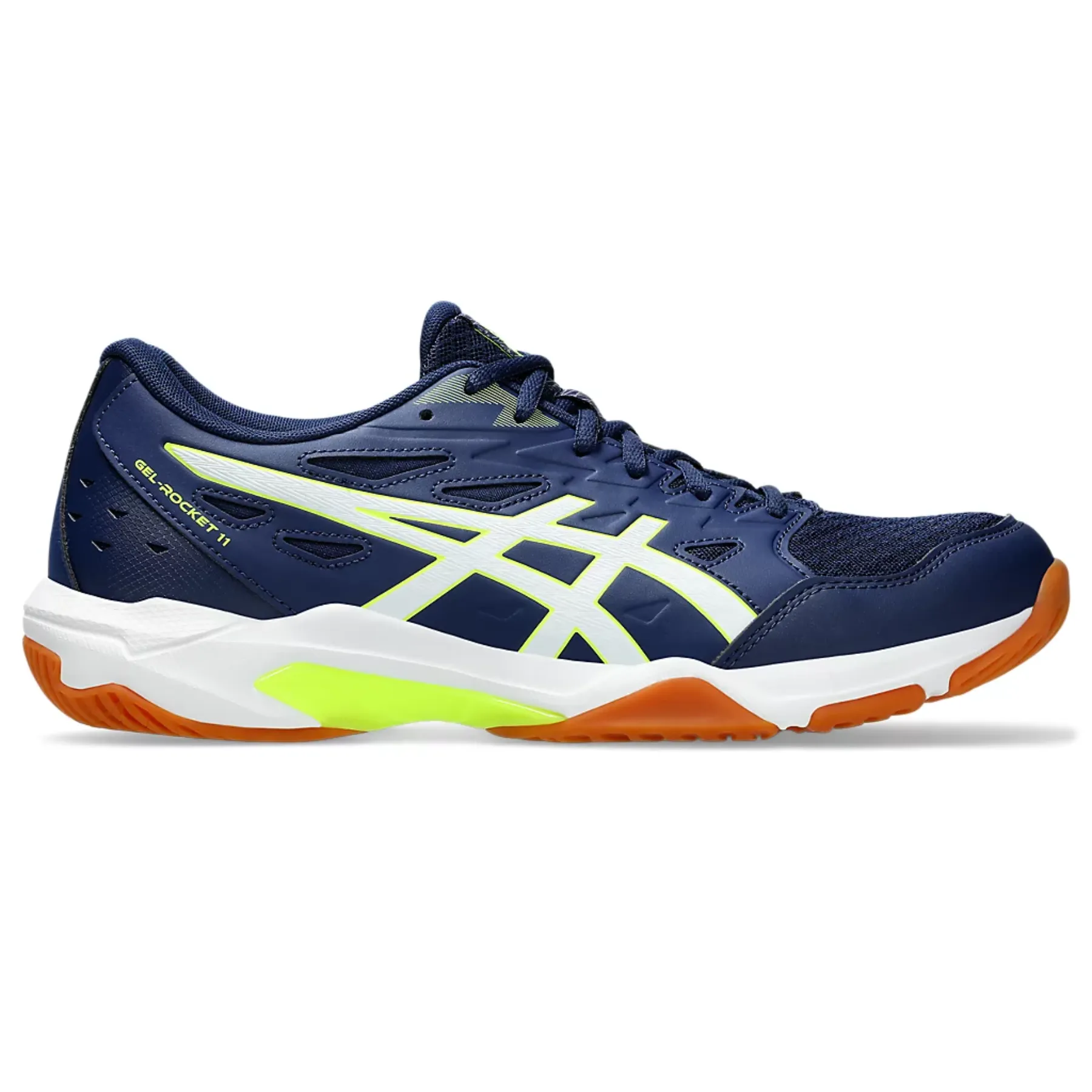 Impact Control Canvas Upper Asics Gel-Rocket 11 Men Multi Court Shoes - Blue Expanse/Safety Yellow