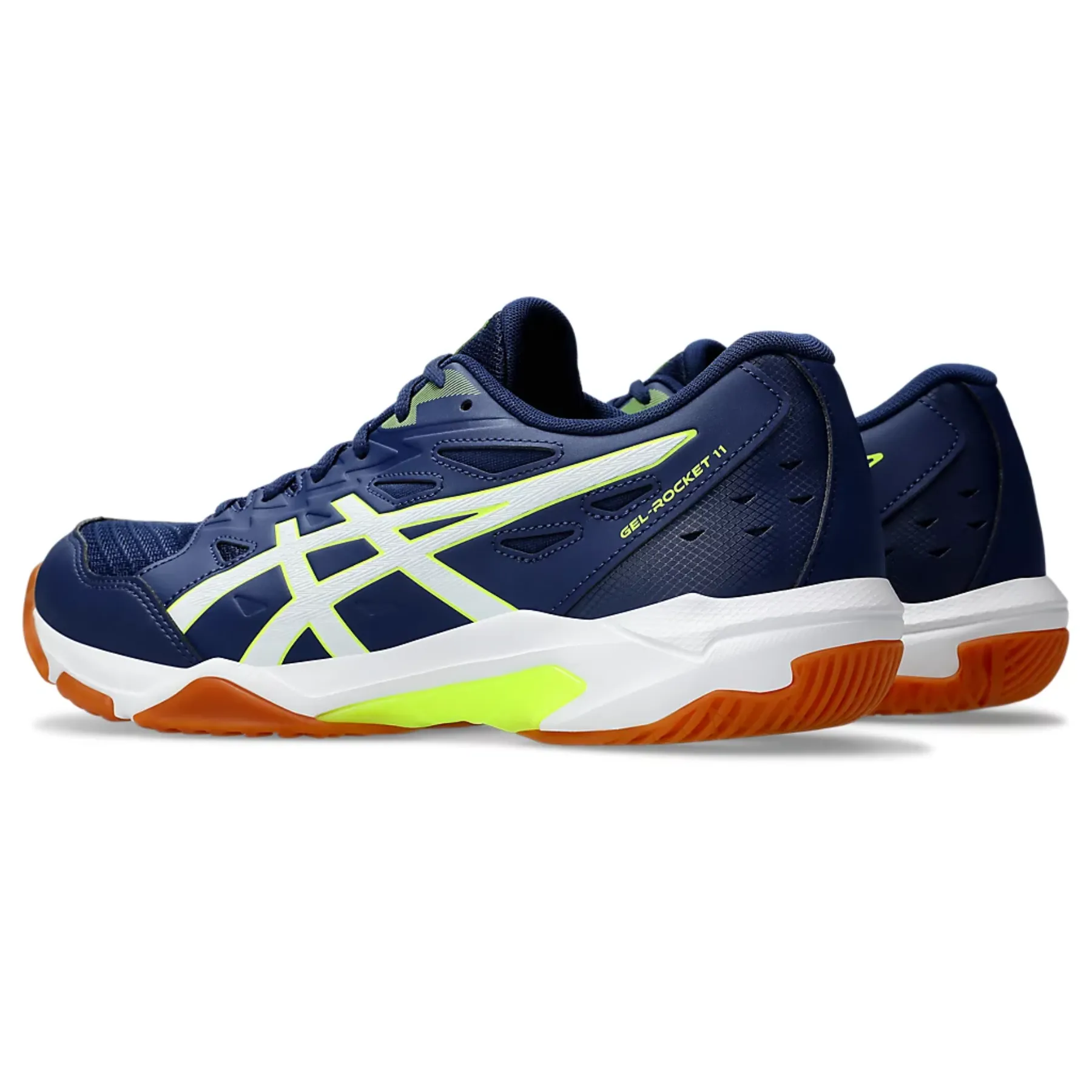 Asics Gel-Rocket 11 Men Multi Court Shoes - Blue Expanse/Safety Yellow Cushion Sole Gym workout