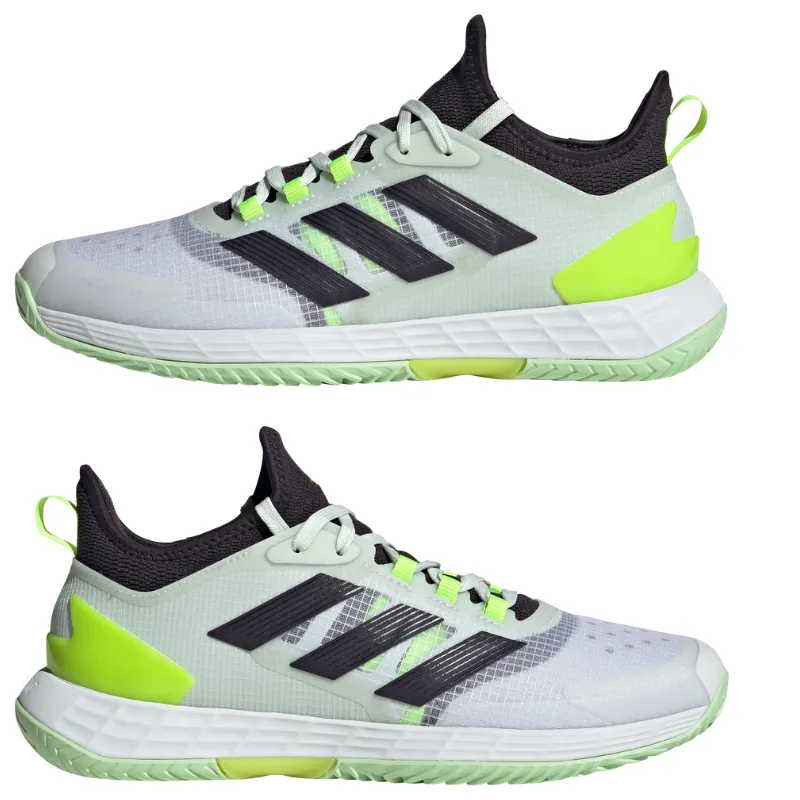 Adidas Adizero Ubersonic 4.1 Tennis Shoes - White/Black/Lucid Lemon Impact Zone