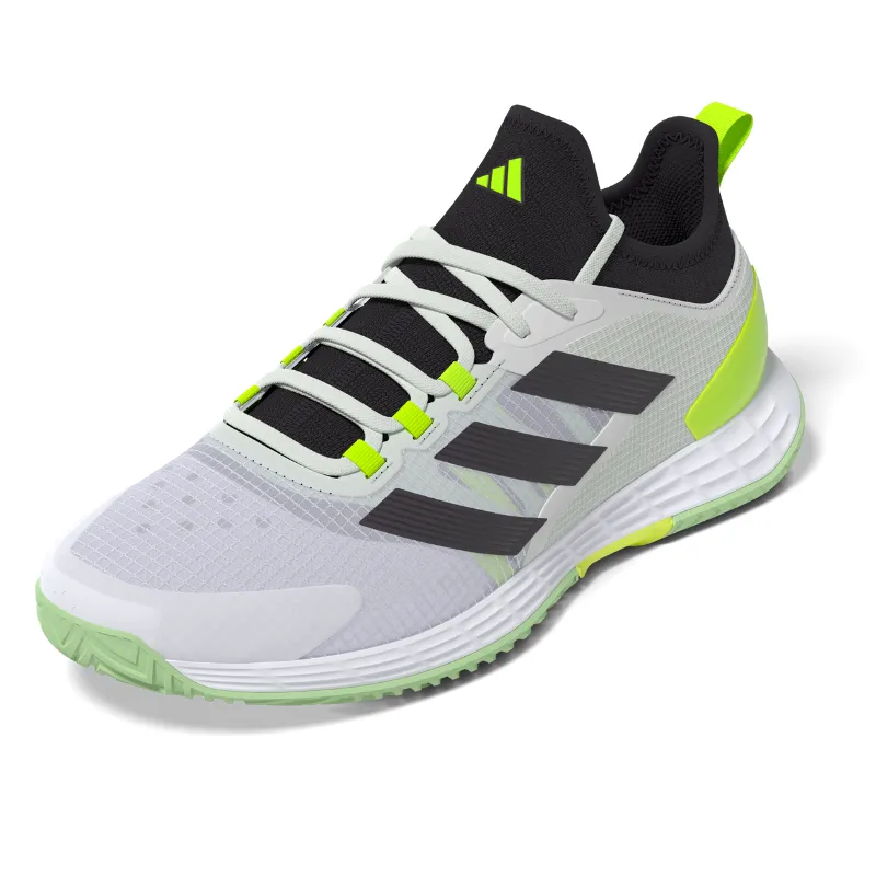 Water Resistant Adidas Adizero Ubersonic 4.1 Tennis Shoes - White/Black/Lucid Lemon