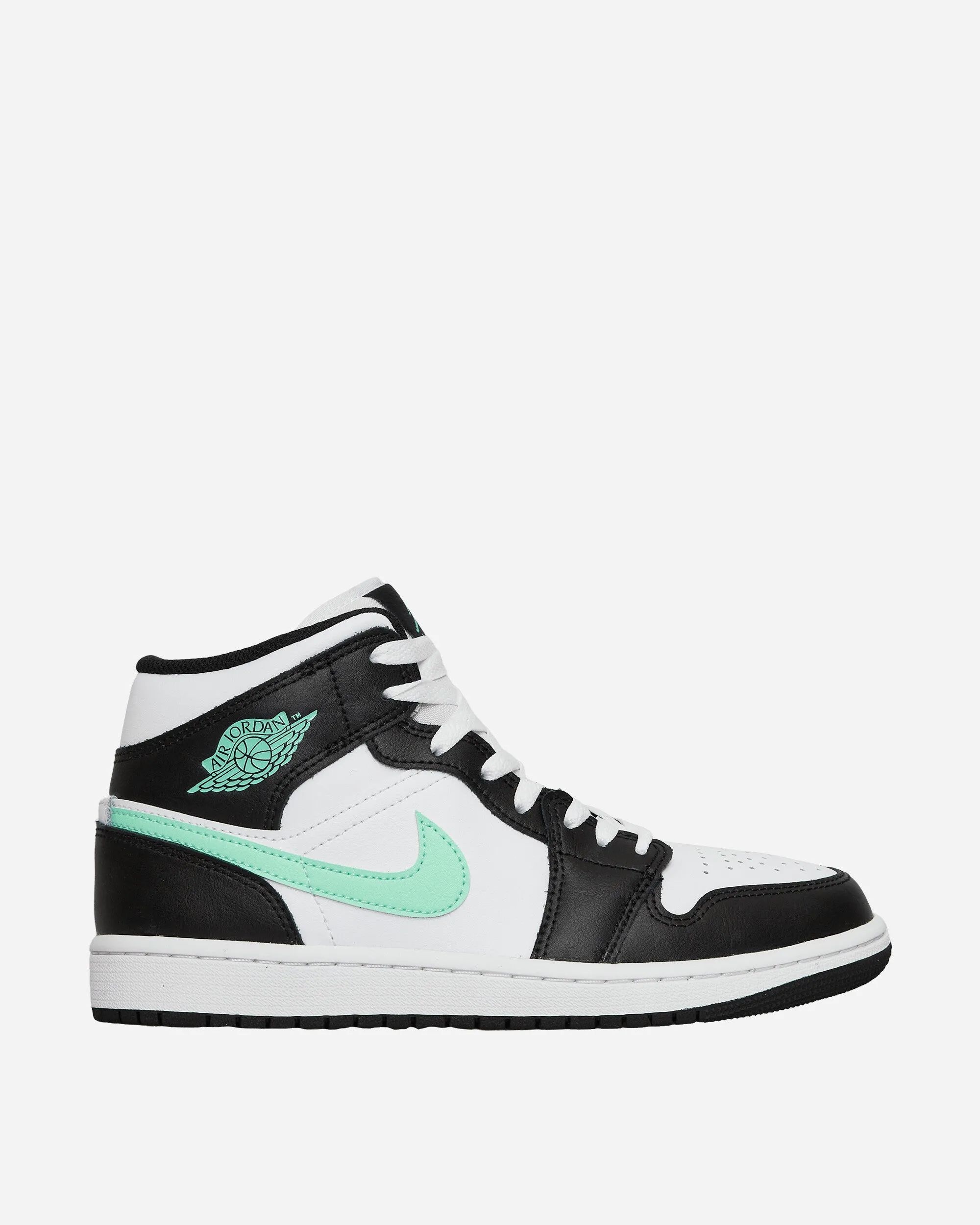 Touch Comfort Air Jordan 1 Mid Sneakers White / Black / Green Glow