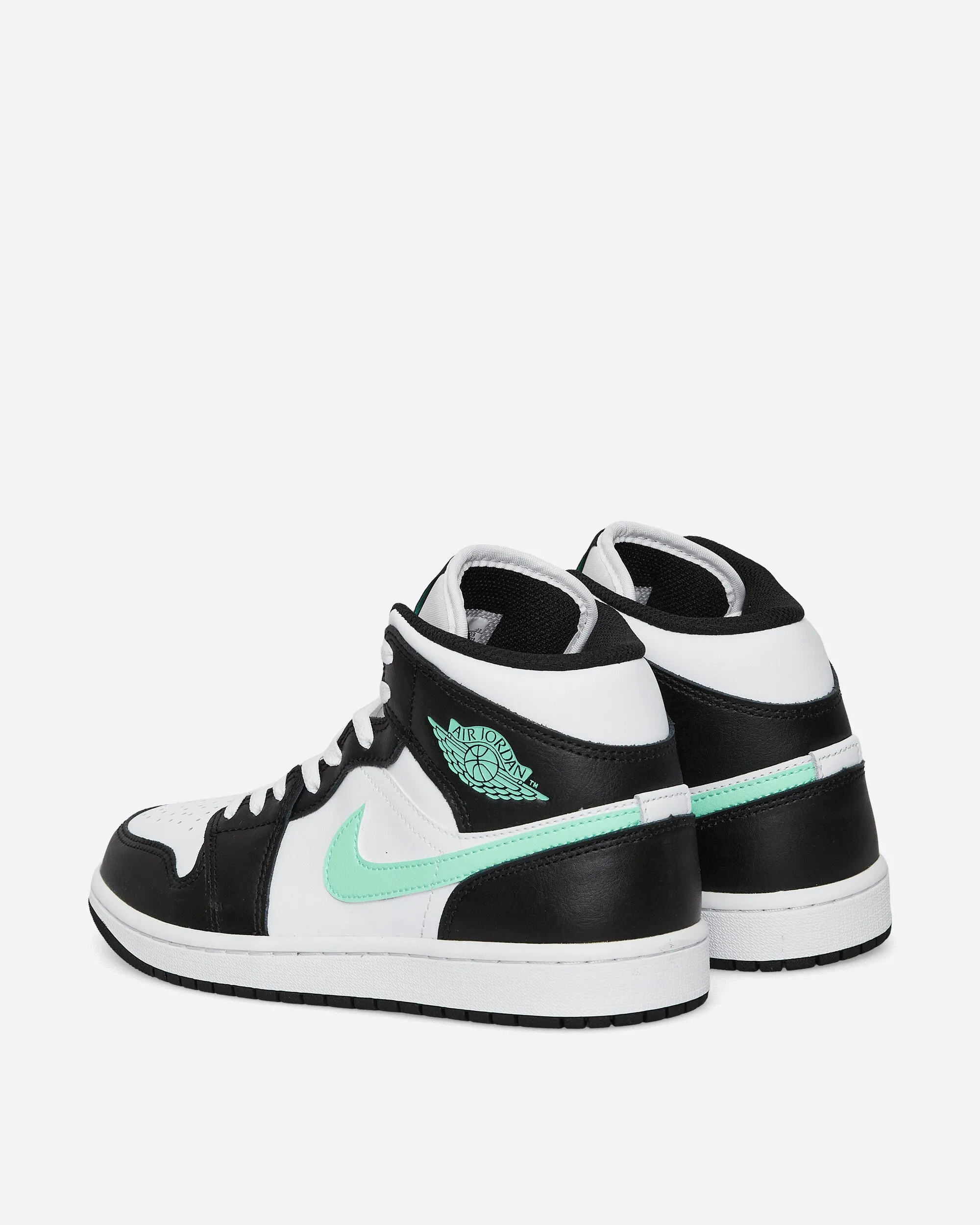 Cushion Ride All Round Use Air Jordan 1 Mid Sneakers White / Black / Green Glow