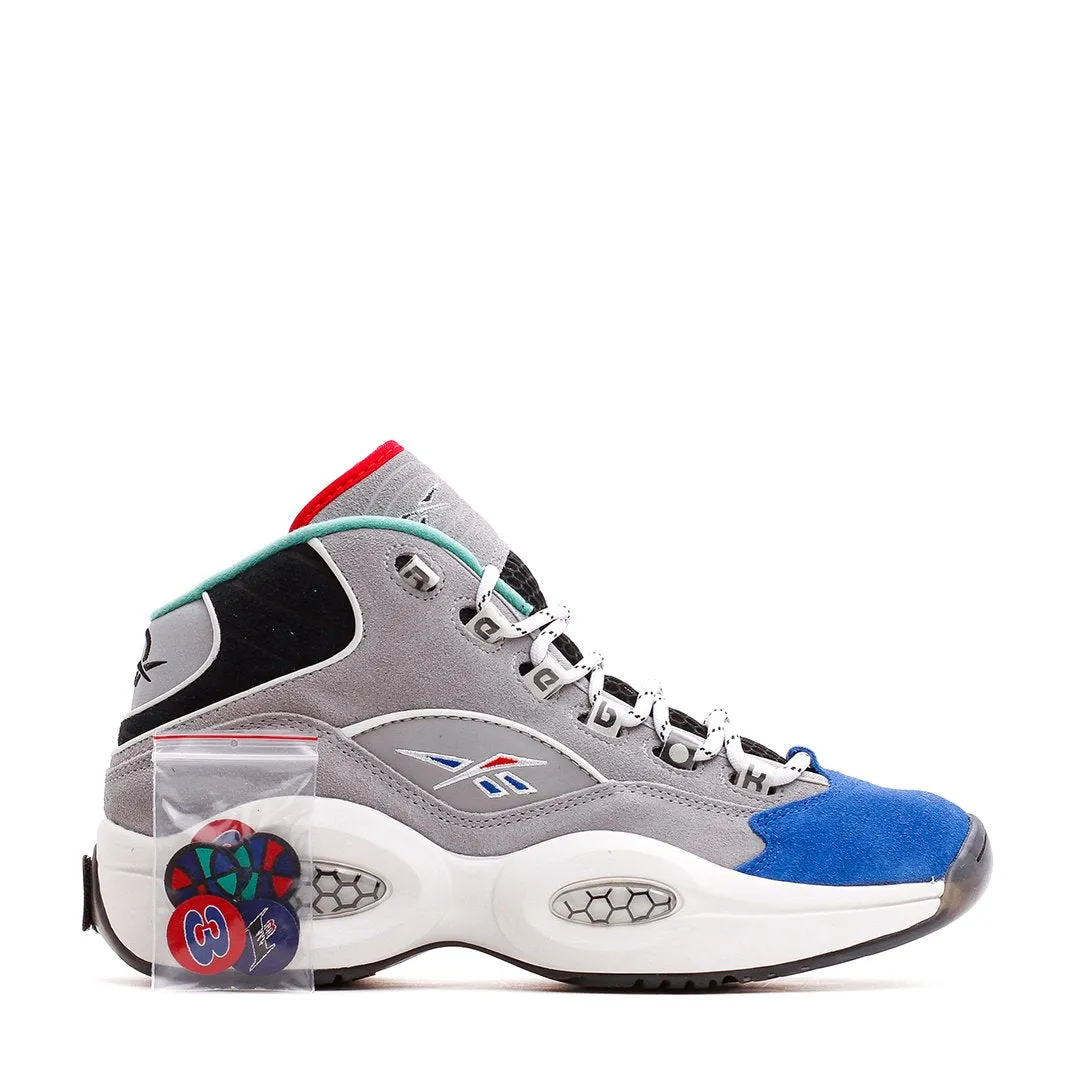 Reebok Classics Basketball Men Question Mid Allen Iverson Draft Night Grey Blue GZ7283 Total Game Grip Max Speed